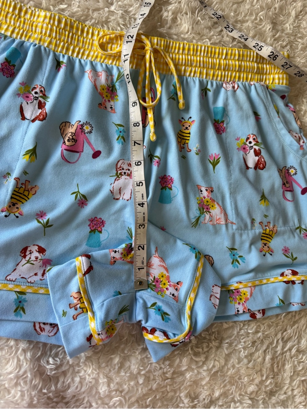 Cuddl Duds Womens Blue Dogs Short Sleeve Pajama Top and Short Set Sz Large - Picture 8 of 11